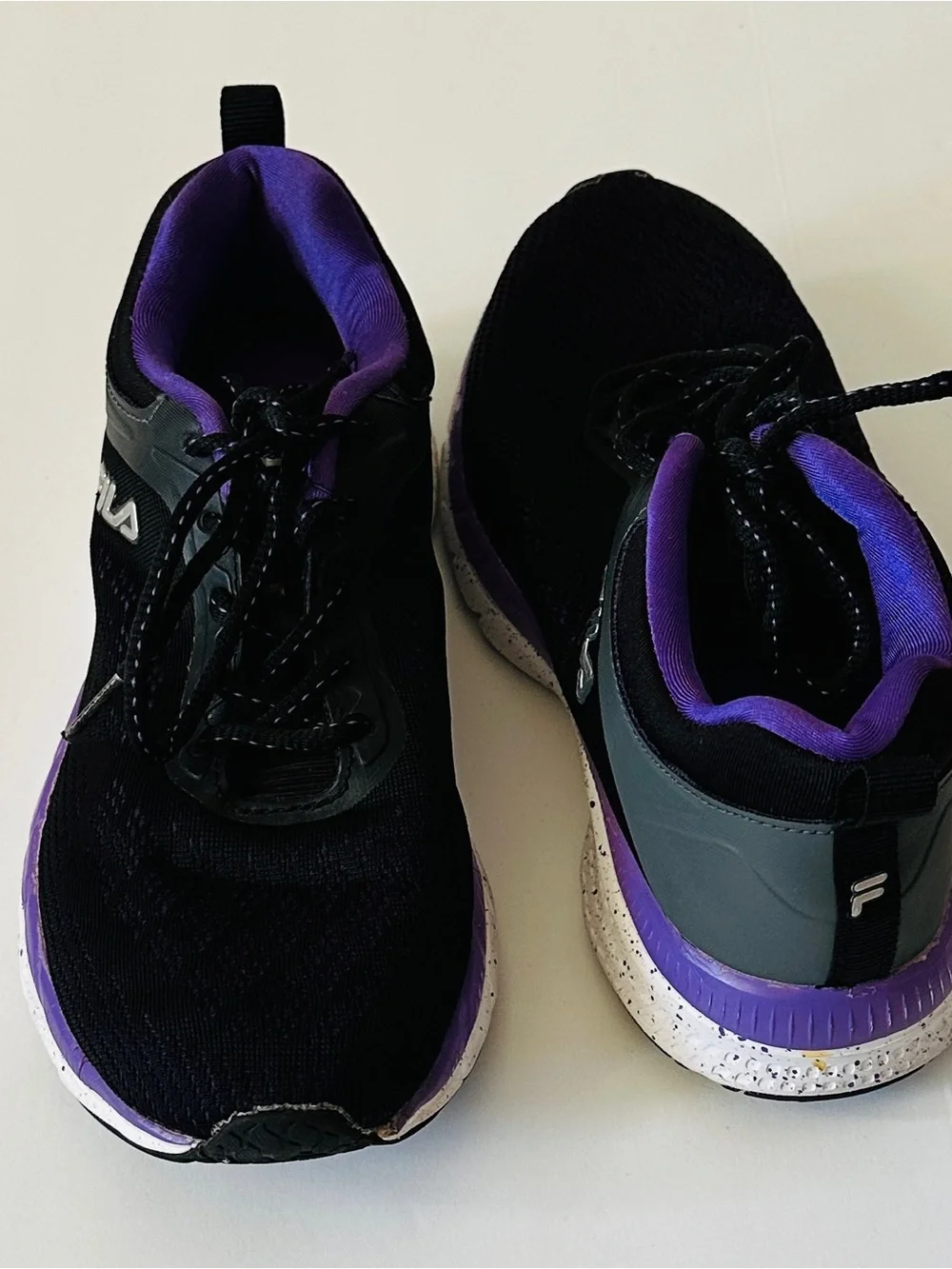 Fila Women’s Black and Purple Athletic Sneakers